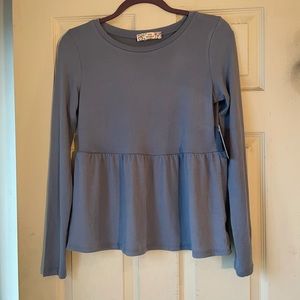 NWT blue peplum top
